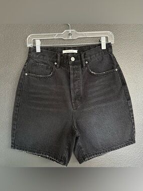 PacSun Black Denim Shorts High Rise Clean Hem Size 24/25 Classic